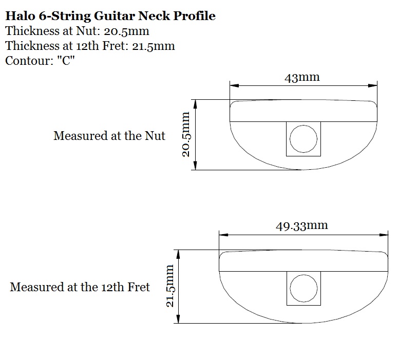 Halo 6-String Guitar Neck Profile