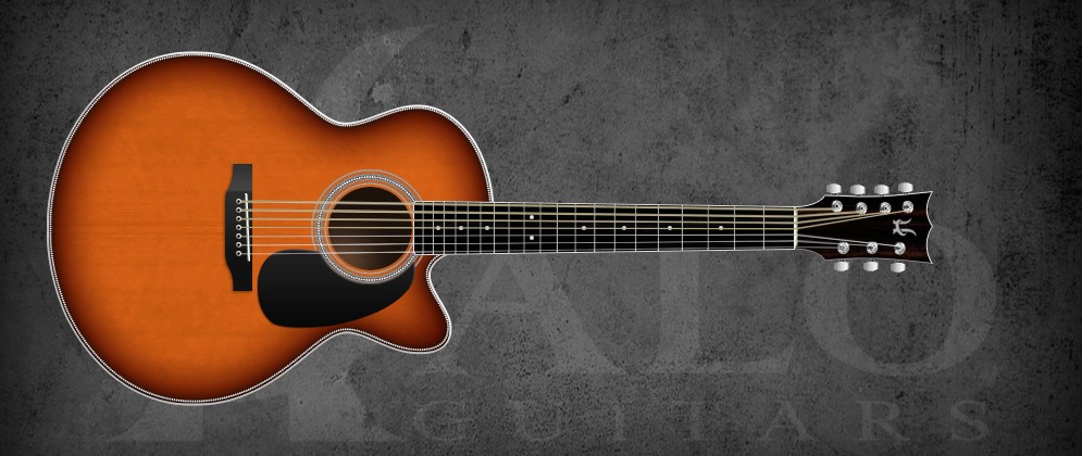 Halo 7 String Jumbo Cutaway Acoustic Guitar