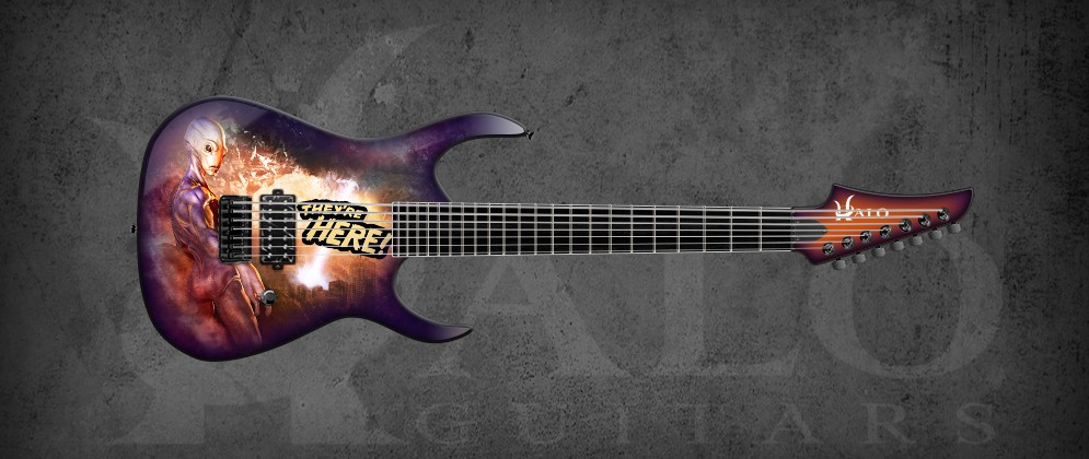 Halo Custom Guitar Review: MERUS-7-R-27''-HIPSHOT-GRAPHIC-BARE 