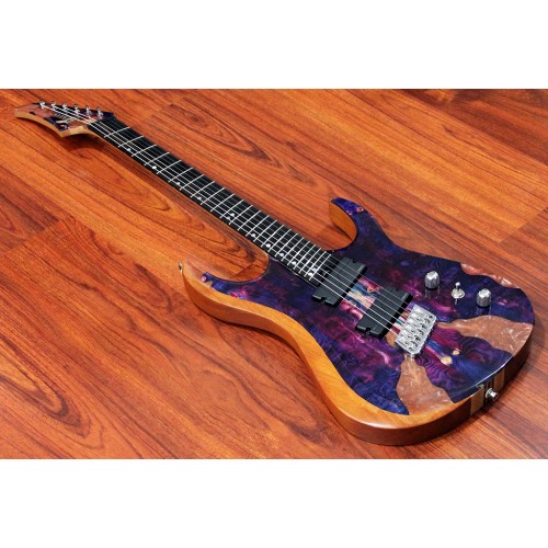 MERUS - 6-String, Multiscale, Stabilized Burl Top PURPLE