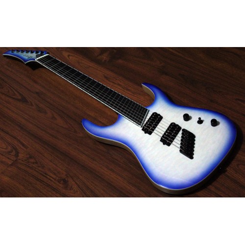 MERUS - 7-string, 27"-25" Multi-Scale, HALO Single Saddle, Transparent White Blue Burst