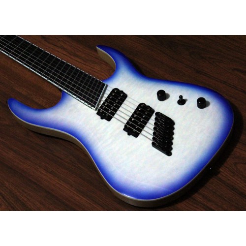 MERUS - 7-string, 27"-25" Multi-Scale, HALO Single Saddle, Transparent White Blue Burst