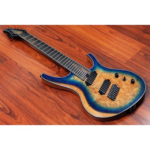 OCTAVIA - 8-String, Multi-Scale Fanned Fret, 26-27.5" Scale, Natural Blue-Turquoise Burst