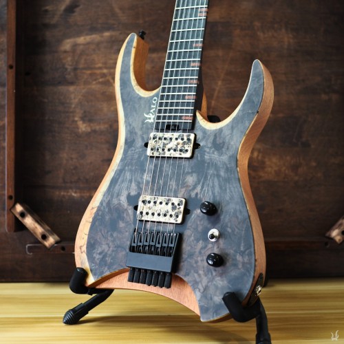 HEADLESS MERUS - 7 String, CA Buckeye Burl Top