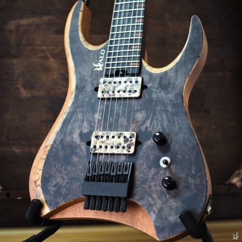 HEADLESS MERUS - 7 String, CA Buckeye Burl Top