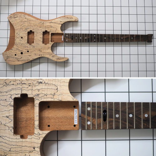 Headless MERUS - DIY Guitar Kit, Spalted Maple, 6-String